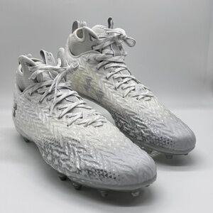 Under Armour Spotlight Clone 3.0 MC Football Cleats Men's 14 White Silver New